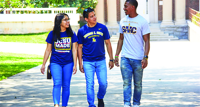JCSU Bilingual Students Walking on Campus
