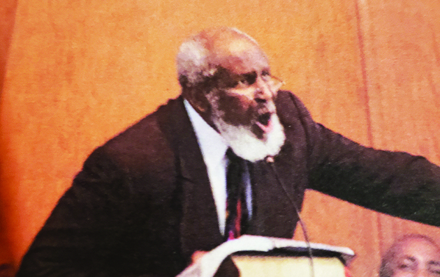 Dr. George Cook in pulpit